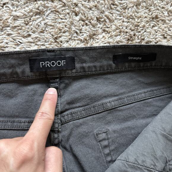 Proof Rover Pants Men’s Size 32x32 Dark Grey Straight Huckberry Stretch Canvas - Picture 4 of 7